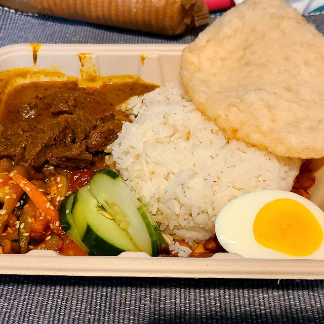 Nasi Lemak with Beef Rendang & Shrimp Chips