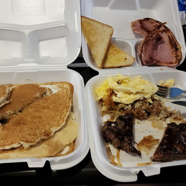 Steak N Eggs with Pancakes