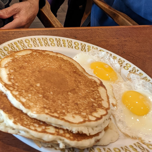 3 Fluffy Pancakes with Side of Eggs