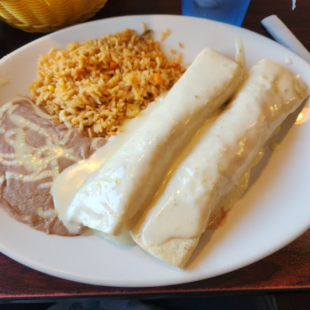 One Bean Burrito One Cheese Enchilada