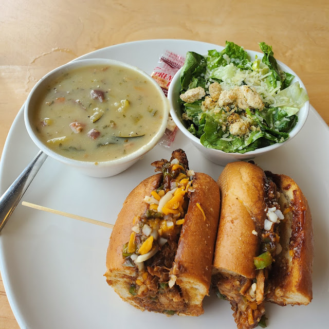 BBQ Pulled Pork Sandwich with Caeser Salad