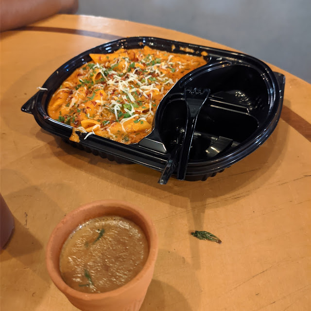 Kullad Tea and Mix Sauce Pasta