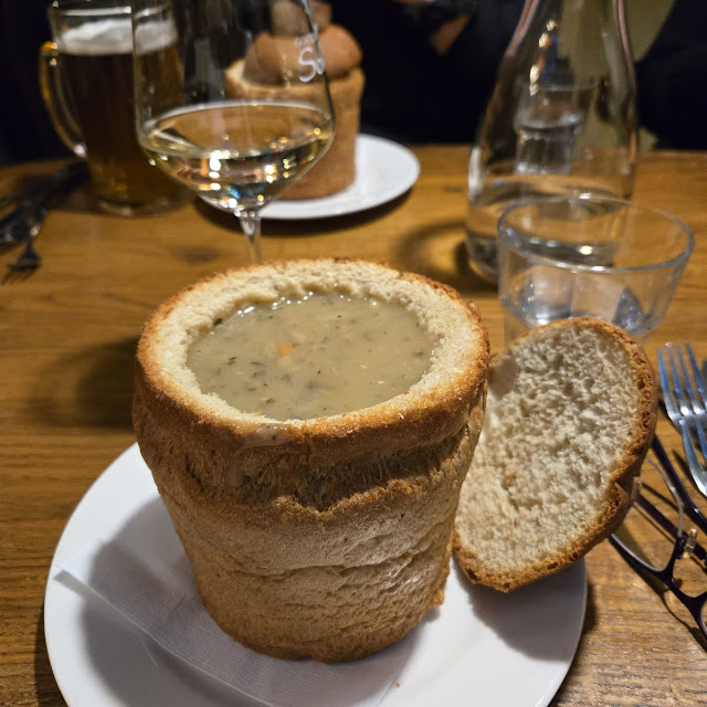 Mushroom Soup in Bread Bowl