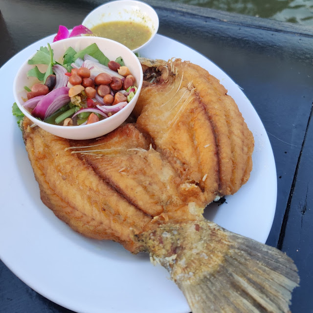 Fried Sea Bass Fish with Fish Sauce