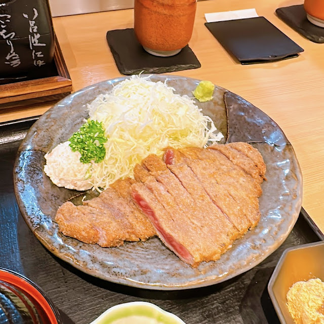 牛かつ麦飯定食