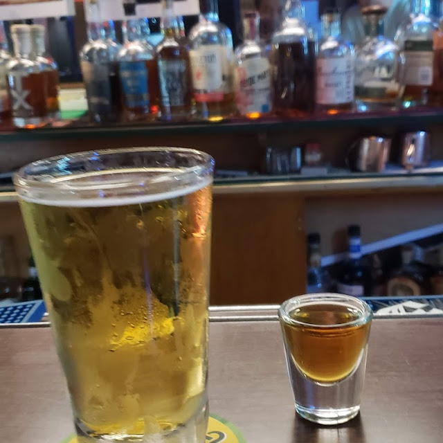 Cold Draft Budweiser and a Shot of Wild Turkey