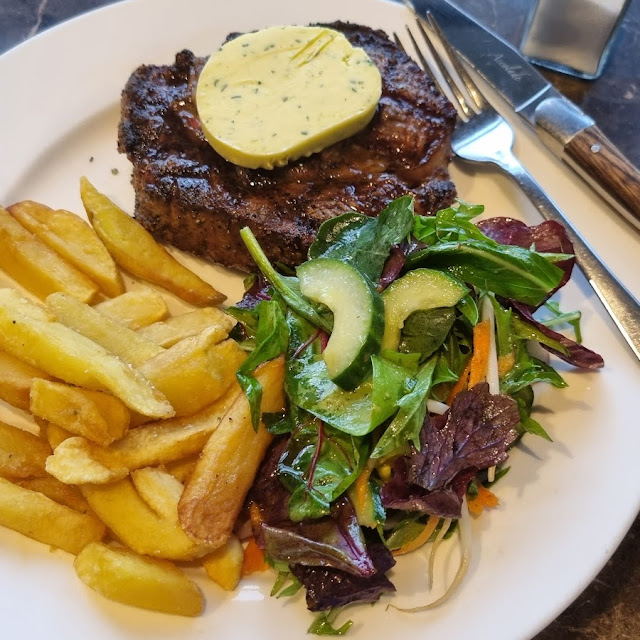 Rib Eye Steak with Garlic Butter