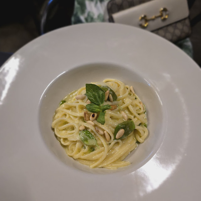 Linguini with Pesto Pine Nuts Lemon