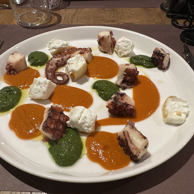 Octopus with Smoked Burrata Caprese