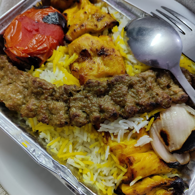 Chellow Kebab with Saffron Rice
