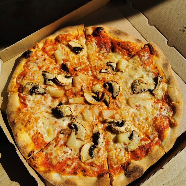 Mushroom and Pineapple Pizza