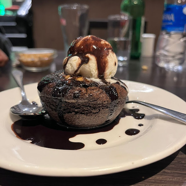 Walnut Brownie with Hot Chocolate Sauce