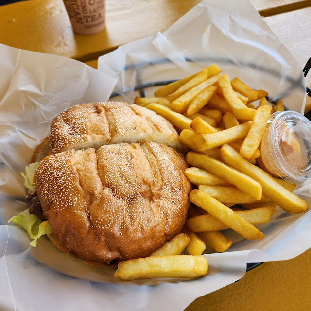 Beef Burger and Fries