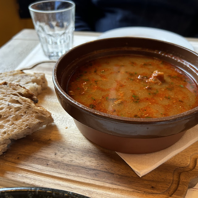 Traditional Beef Goulash Soup with Noodles