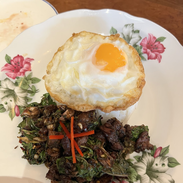 Fried Egg and Minced Pork Salad