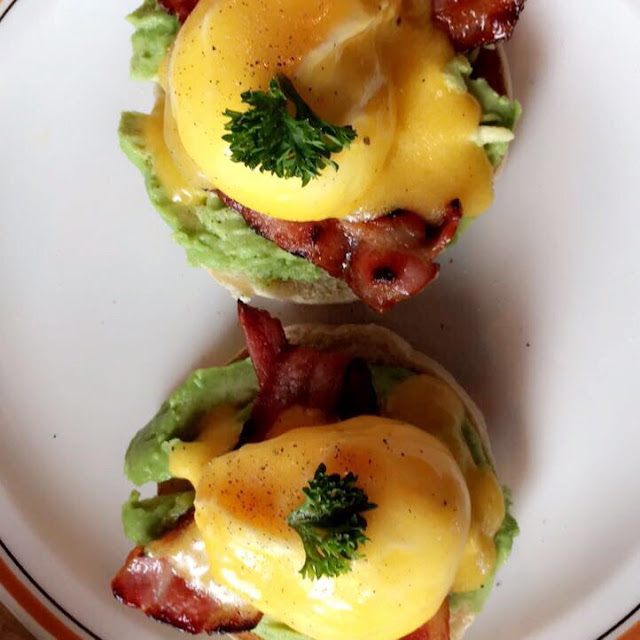Eggs Benedict with Bacon and Avocado