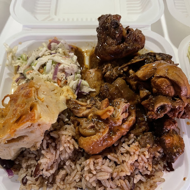 Brown Stew Chicken with Peas and Rice