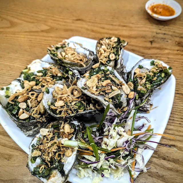 Grilled Oysters with Scallion Oil