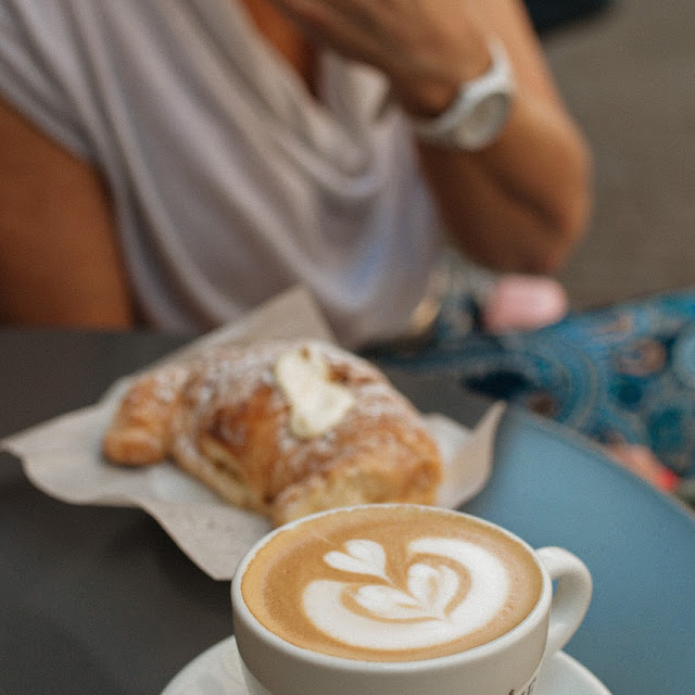 Cappuccino And Almond Croissant