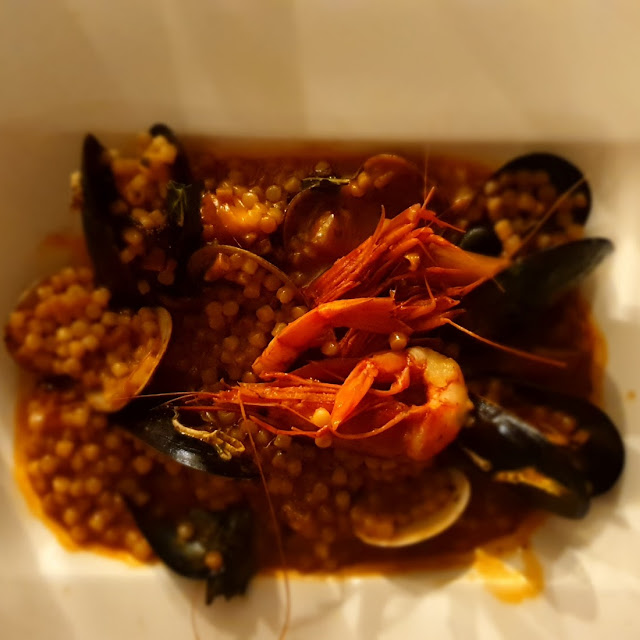 Fregula Risotto with Shellfish and Mix Seafood