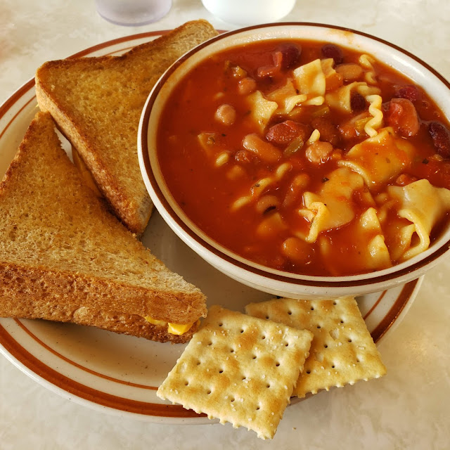 Grilled Cheese and Minestrone Soup