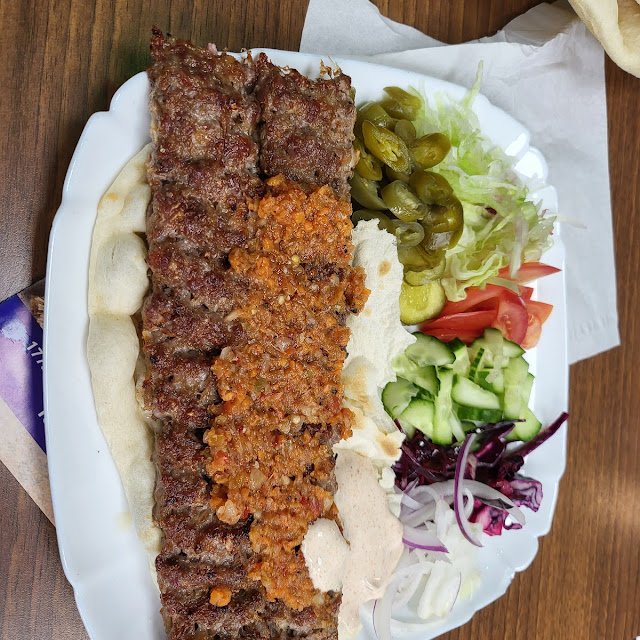 Seekh Kebab Meal Served with 2 Naan and Salad