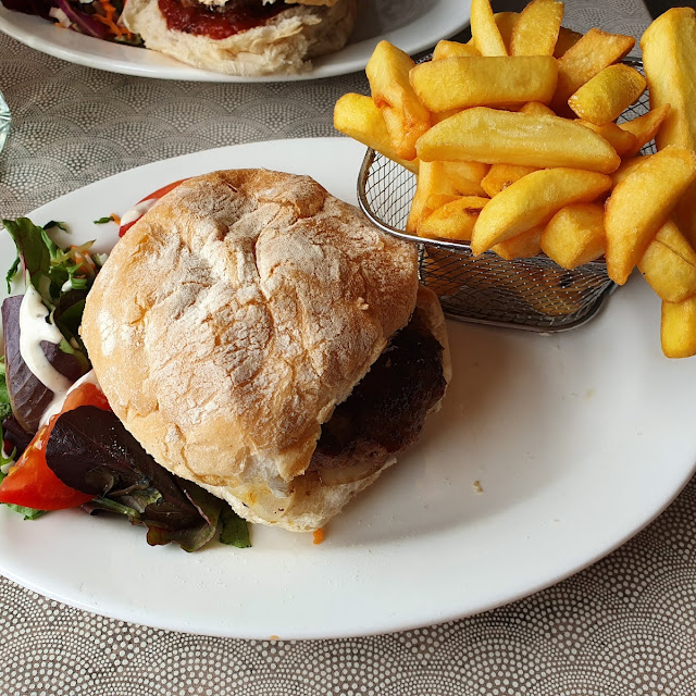 Homemade Burger and Fries