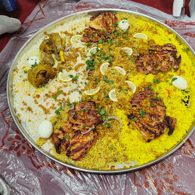 5 Halfs Chicken on One Mixed Rice Plate