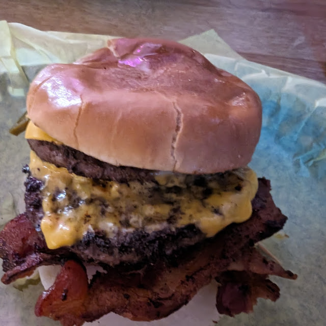 Double Bacon Cheeseburger with Peppers