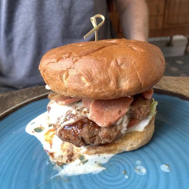 Bacon and Blue Cheese Burger and Fries