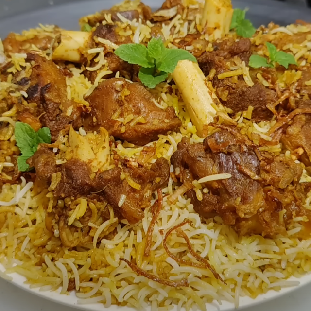 Mutton Dum Biryani Half kg Mutton Half kg Basmati Rice -For 3 to 4 Person