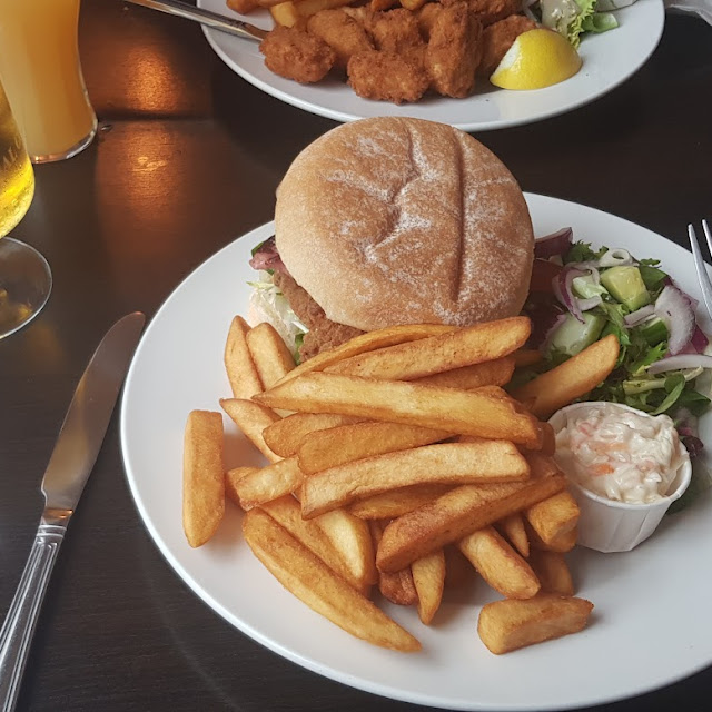 Chicken Burger and Fries