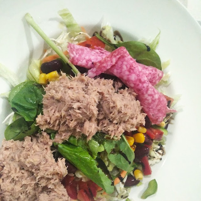 Tuna Salad Plus Salami Slices