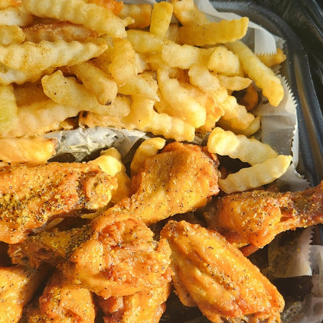 Lemon Pepper Wings and Fries