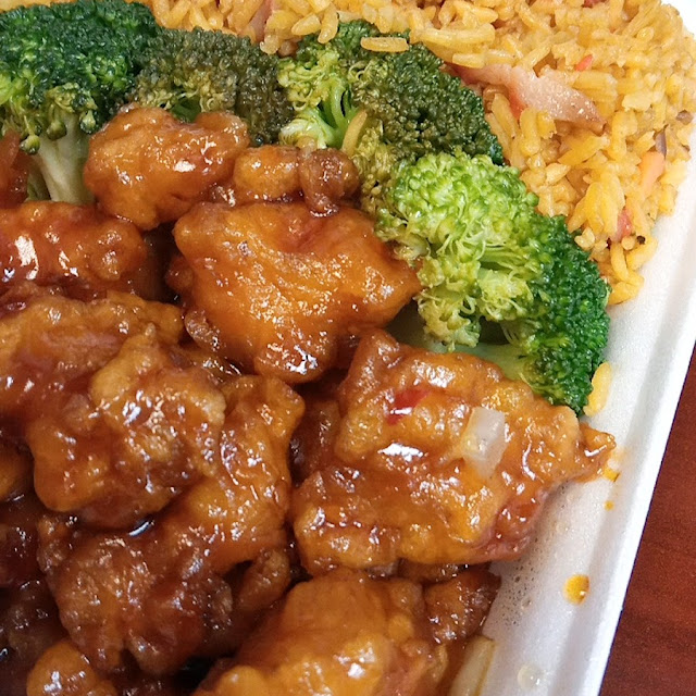 General TSO's Chicken Extra Broccoli and Pork Fried Rice