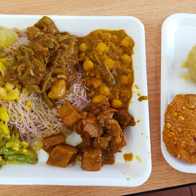 String Hoppers with Veggies and Vada