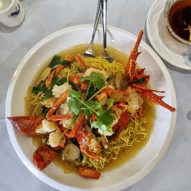 Lobster with Noddles and Ginger Spring Onions