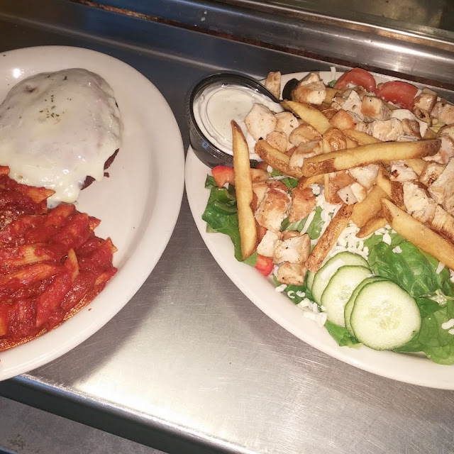 Chicken Parm Dinner and Grilled Chicken Salad