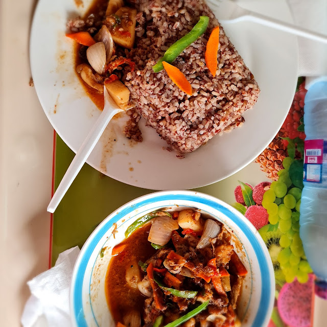 Squid and Cassava Fish Stir Fry with Brown Rice