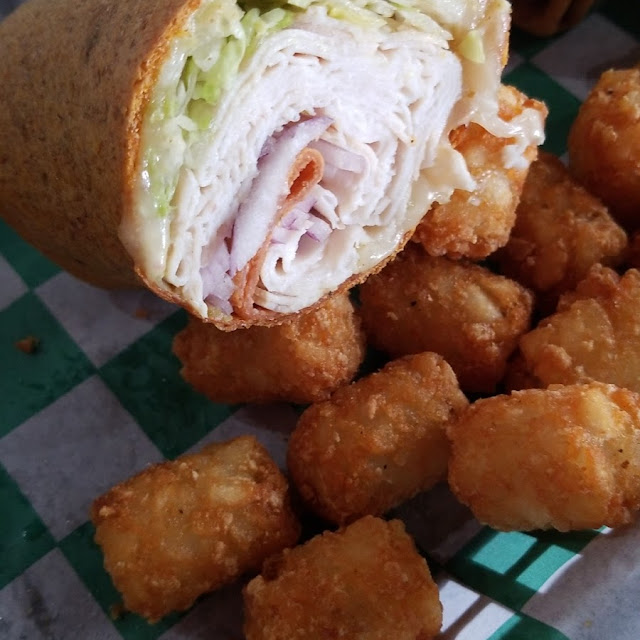 Turkey Wrap and Tots