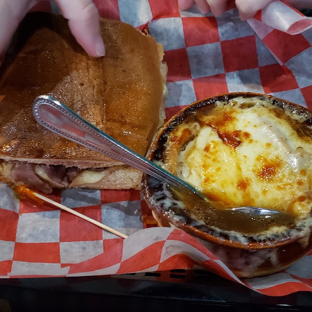 Roast Beef Melt with French Onion Soup