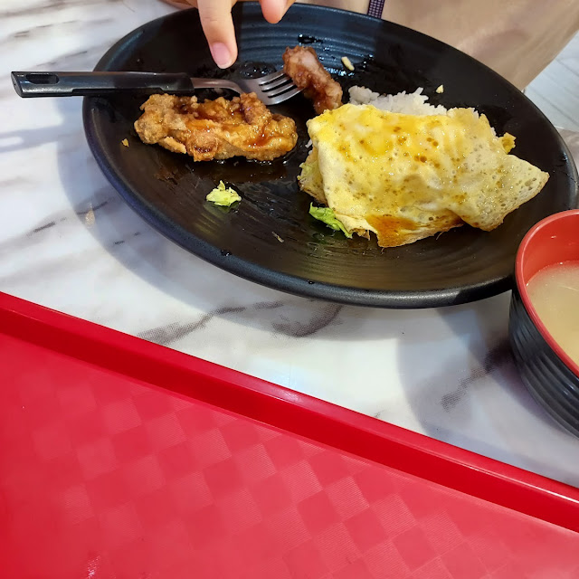 Japanese Omu Rice with Fried Chicken