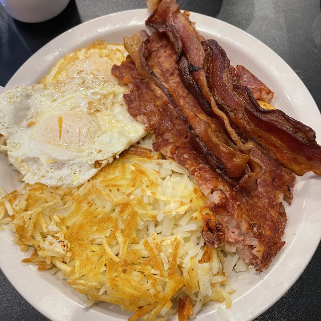 2 Eggs over Easy with Hashbrown and Bacon