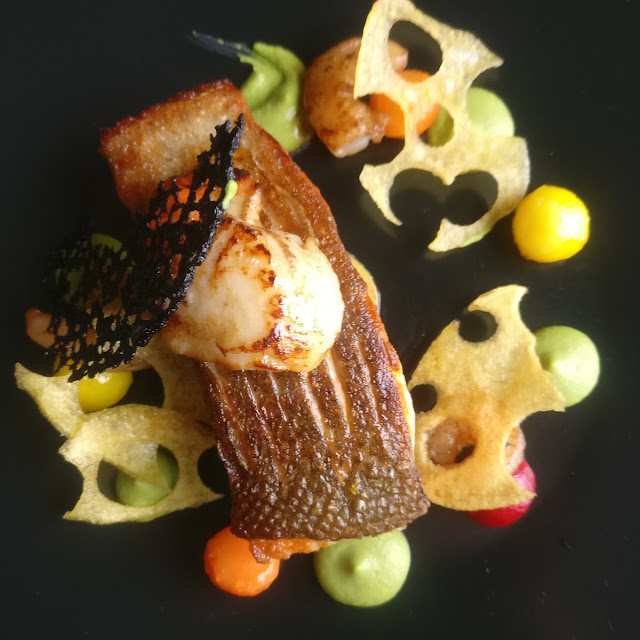 Sea Trout Scallop and King Prawns
