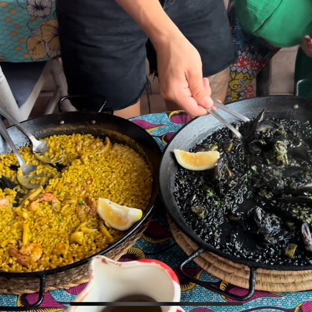 Paella Calamari E Gamberi E Paella Al Nero