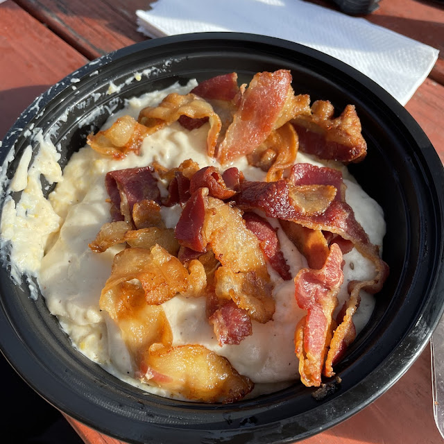 With Melted Cheddar Topped with Delicious Bacon