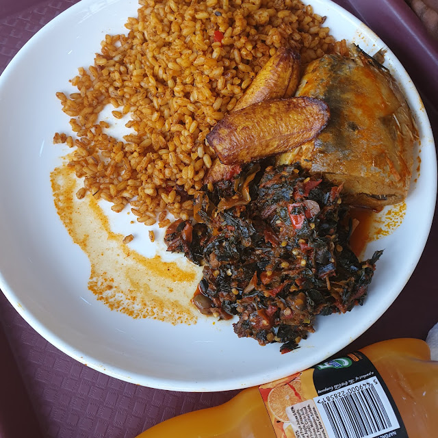 Jollof Plantain Vegetable Fried Chicken