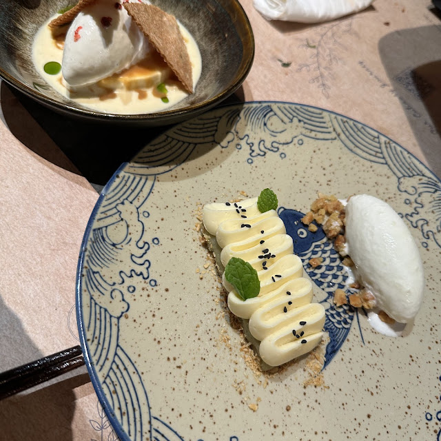 Green Sticky Rice and Vanilla Ice Cream