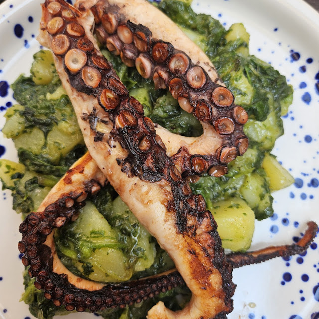 Grilled Octopus with Chard Prepared Dalmatian Way