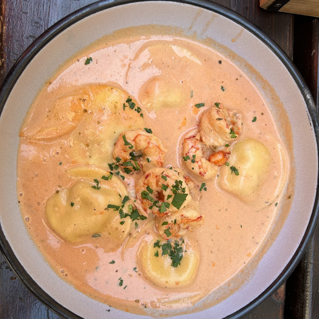 Homemade Ravioli Stuffed with Crabs in Scampi Sauce
